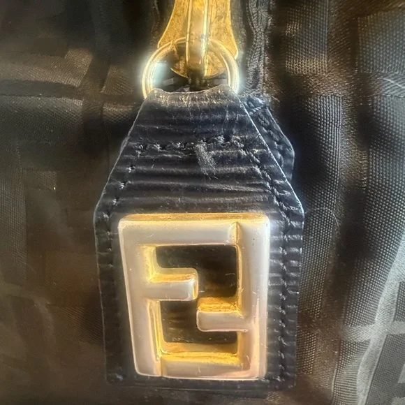 FENDI FF ZUCCA NYLON LEATHER MONOGRAM TRAVEL BAG TOTE PURSE UNISEX - Picture 13 of 16